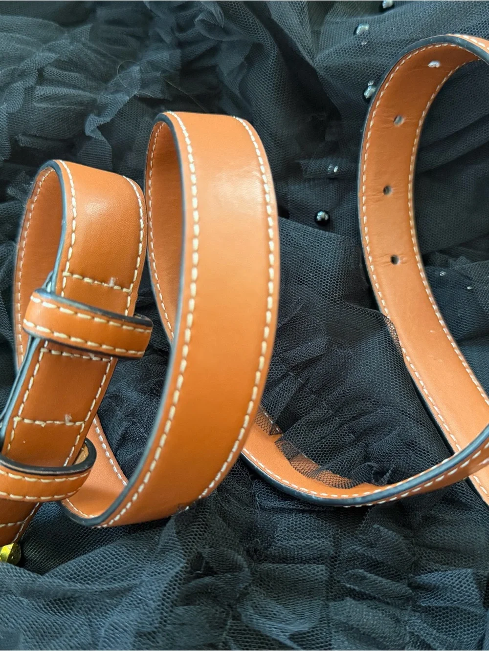 Brown leather belt